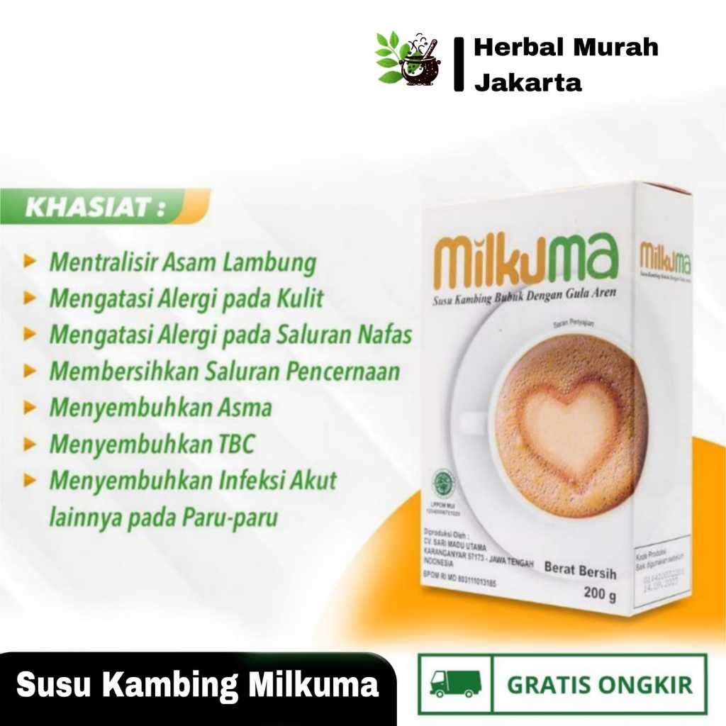 

Milkuma Original - Susu Kambing Plus Gula Aren Milkuma | Obat Pernafasan Herbal Isi 200gr