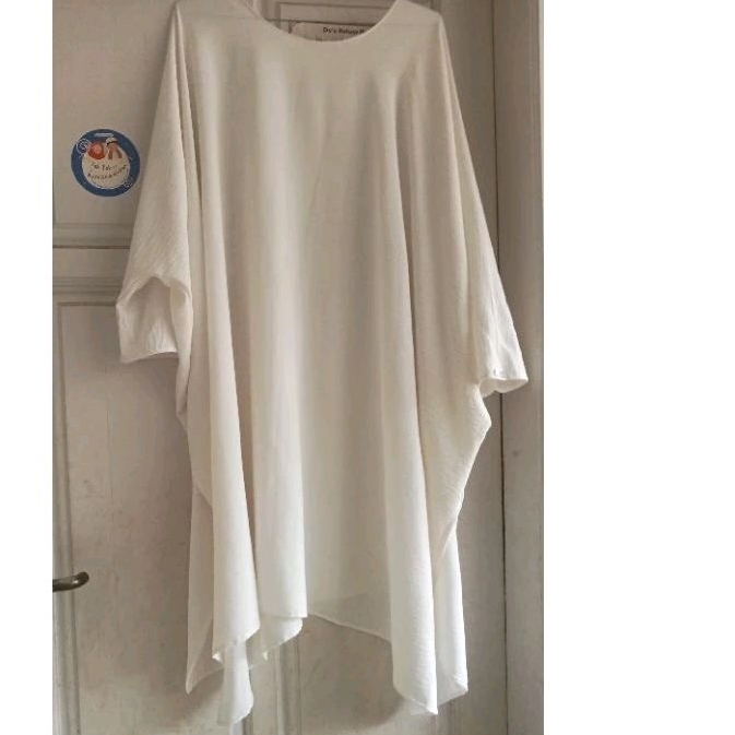 Preloved VVGC Tunik Batwing Crinkle - Broken White/Putih Tulang