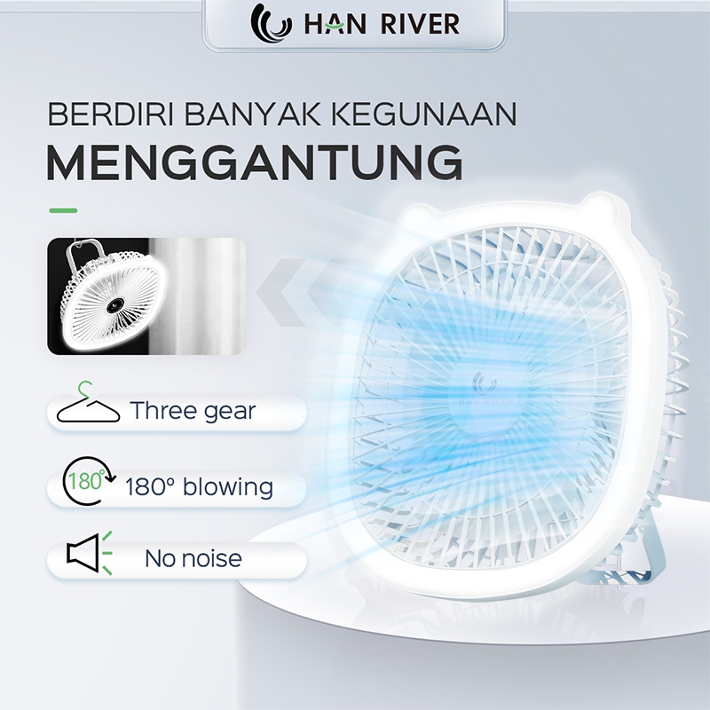 HAN RIVER kipas portabel HRFS01WT kipas mini kipas kecil-Putih