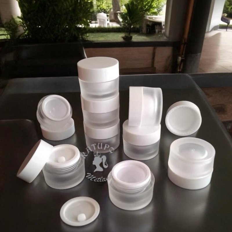 pot 10 gr acrilic frosted tutup putih
