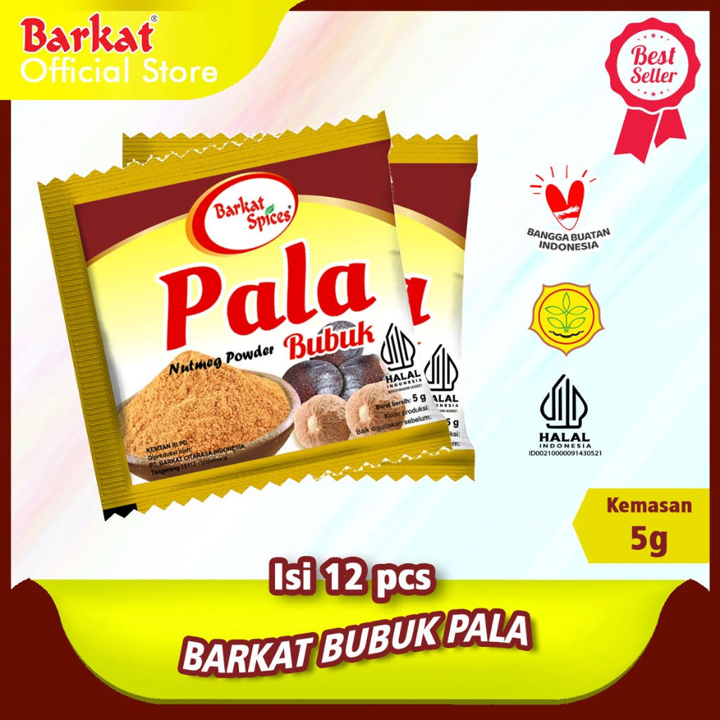 

Barkat Bubuk Pala 5 gram isi 12 pcs