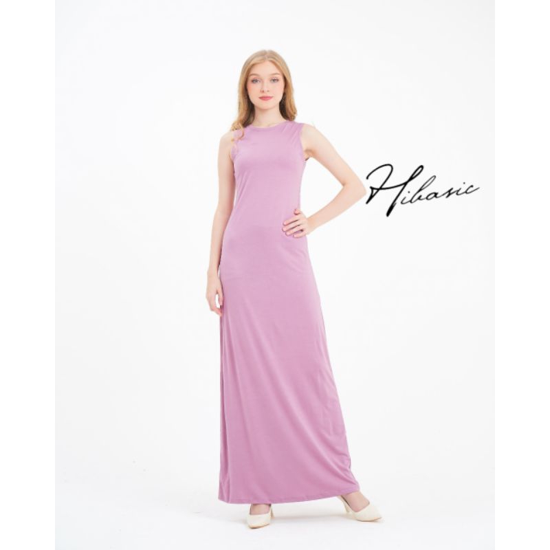 HIBASIC - INNER MANSET DRESS SLEEVELESS KERAH BULAT NON BUSUI SOFT COLORS PASTEL Kutung Tanpa Lengan
