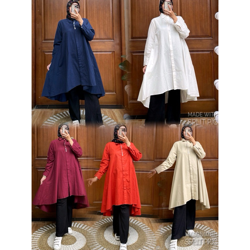 Huzel Tunik Tunik kekinian Tunik Putih Tunik Maron Tunik Khaki Tunik Premiun