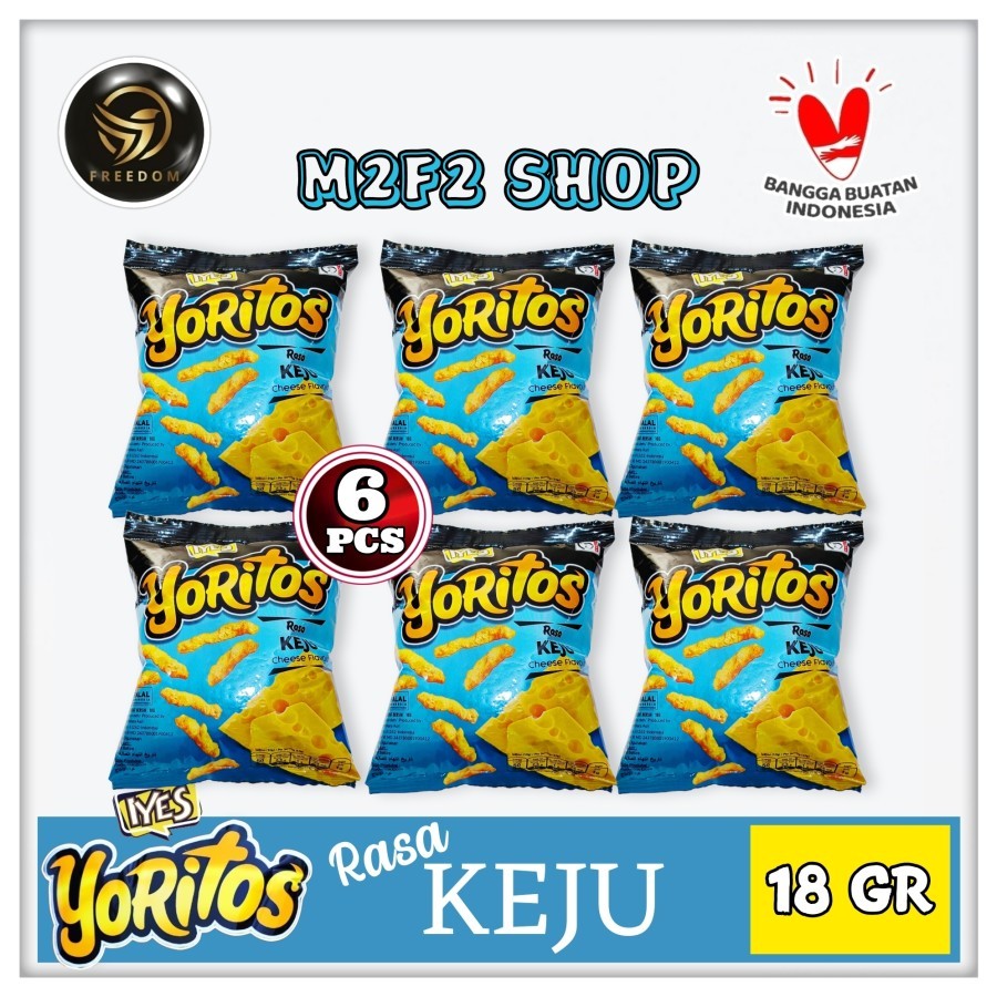 

Iyes Snack Yoritos Cheese Flavour | Camilan Rasa Keju Sachet - 18 gr (Kemasan 6 Pcs)