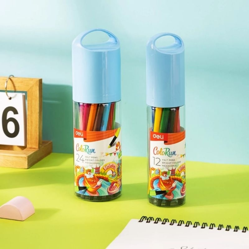 

Deli spidol warna / Deli spidol felt pen 12 / 24 warna