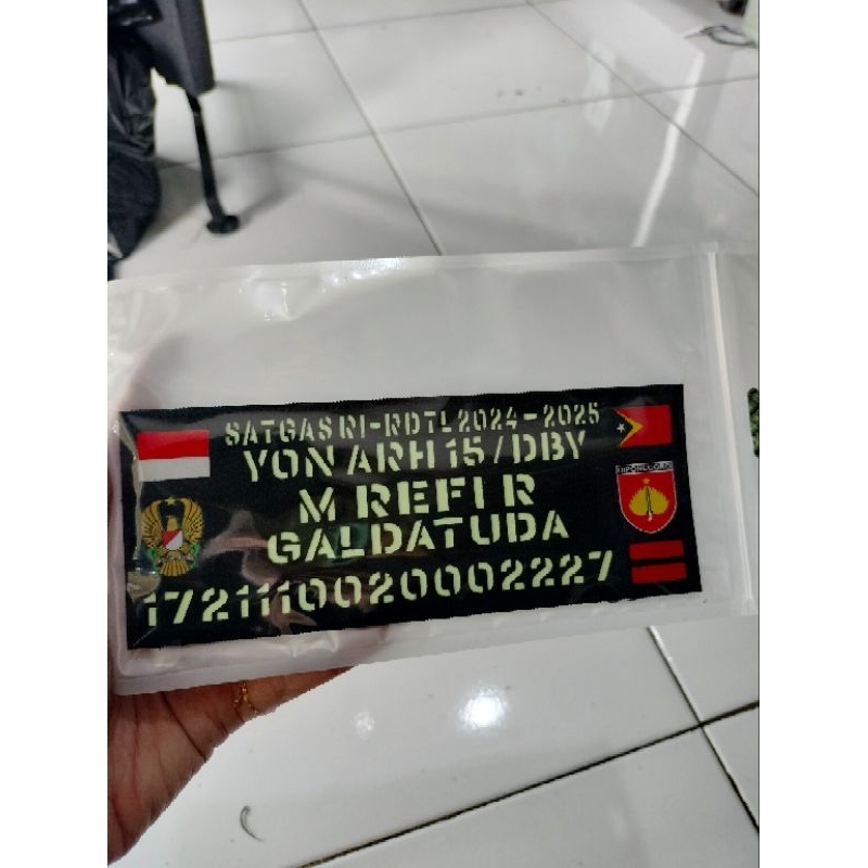 patch custom patch nama laser papan nama laser tni dan polisi custom logo