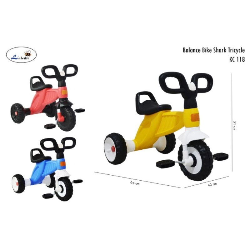 Labeille KC 118 Balance Bike Inui Shark Tricycle