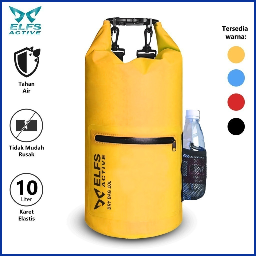 Dry Bag Waterproof Backpack 10 Liter ELFS ACTIVE Tas Ransel 10L Anti Air 100%