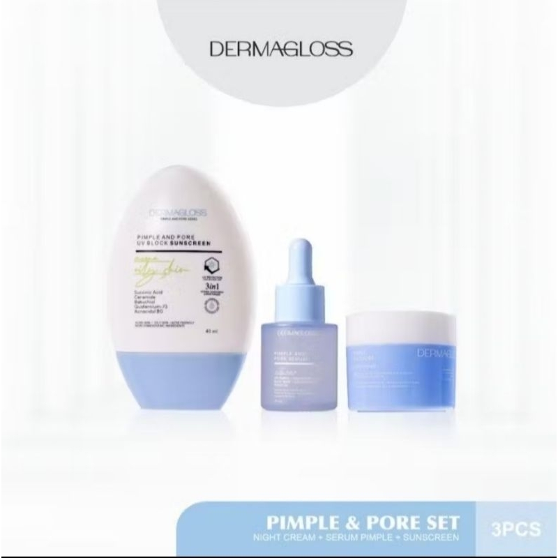 BUNDLING PAKET SKINCARE DR REZA GLADYS BY DERMAGLOSS PIMPLE AND PORE