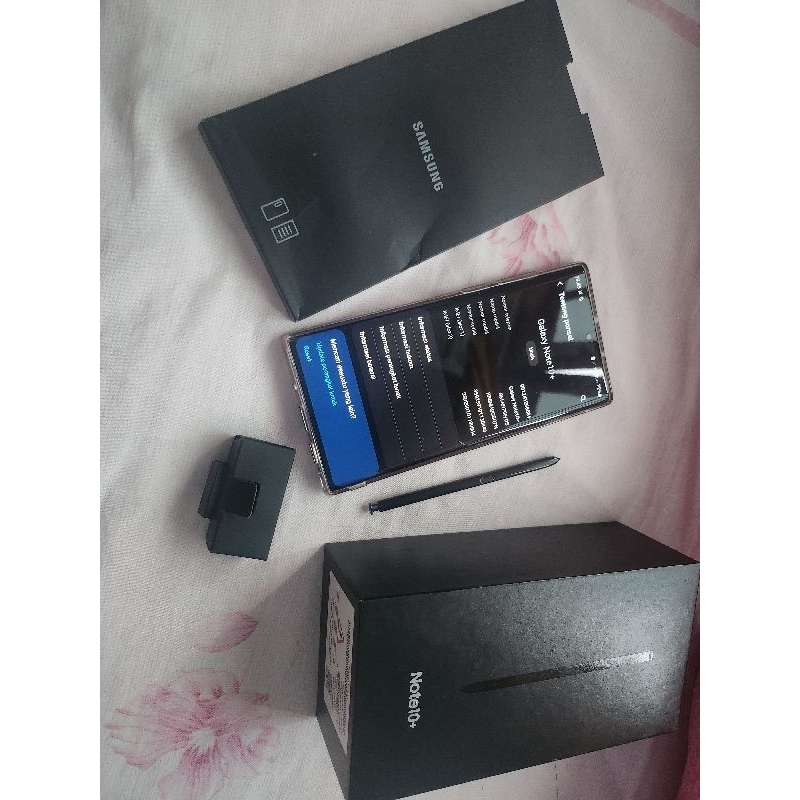 FOR SALE Preloved HP Samsung Galaxy Note 10+ plus ex Sein hitam black mulus pemakaian pribadi lengka