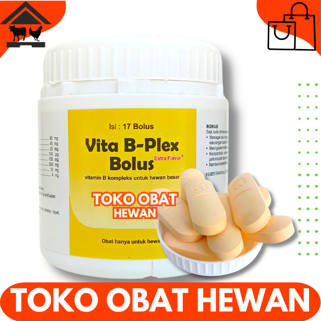 VITA B PLEX BOLUS 1 POT (17 BOLUS) MEDION - Vitamin B Complex Bolus Untuk Ternak Sapi Kambing Domba