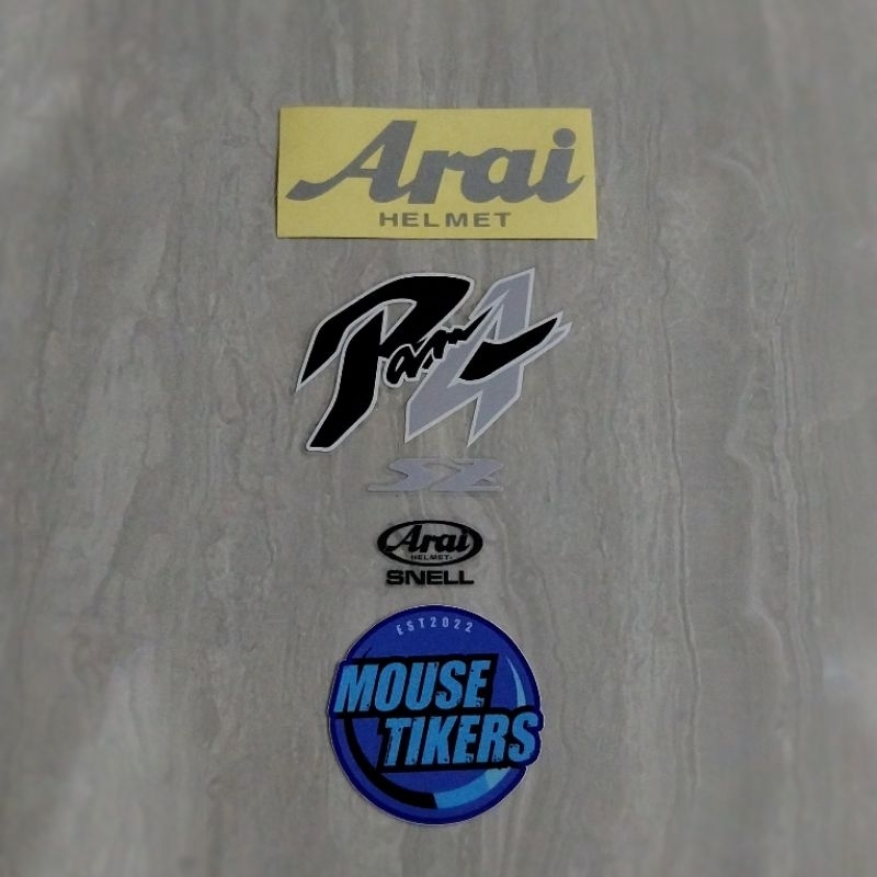 Sticker Accesories Helmet Paket Arai Cuttink Ram4 Silver