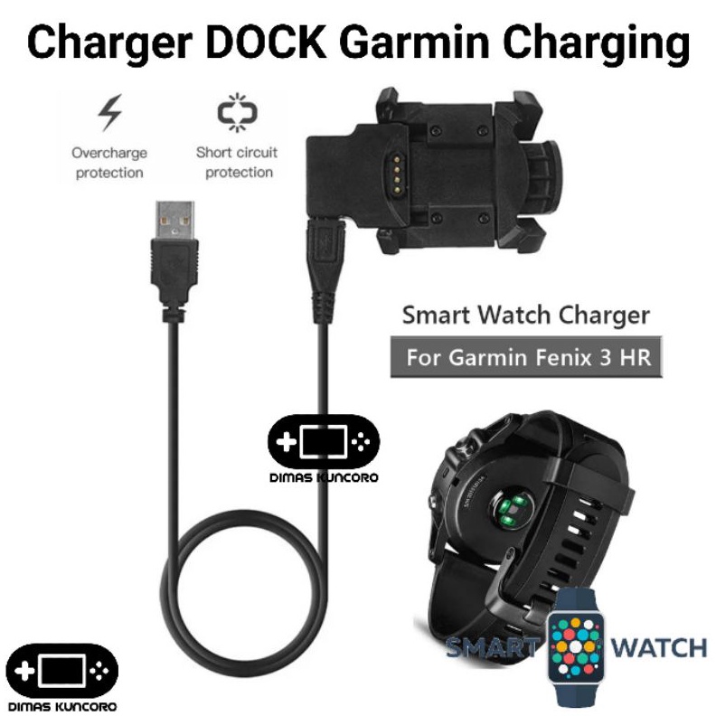 KODE Q13I Charger DOCK Garmin Charging kabel fenix 3 hr quatix descent mk1 usb smartwatch