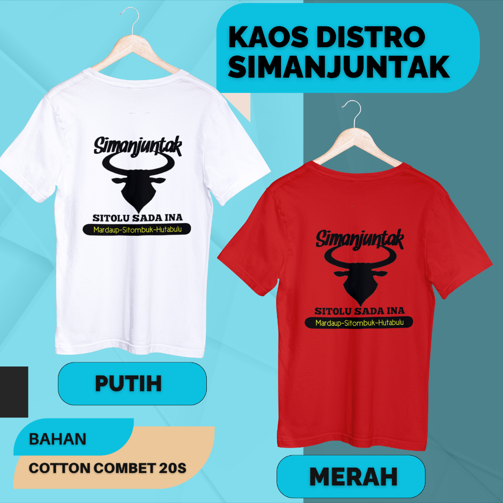Kaos marga simanjuntak bahan katun Katun Santai Crew Neck V-Neck Slim-fitting Polos Bunga Setrip Hit