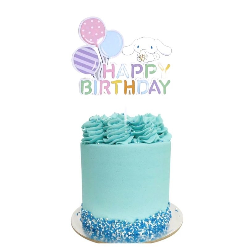 Cake topper CINNAMOROLL HBD dekorasi kue hiasan kue ulang tahun paket dekorasi tema CINNAMOROLL perl