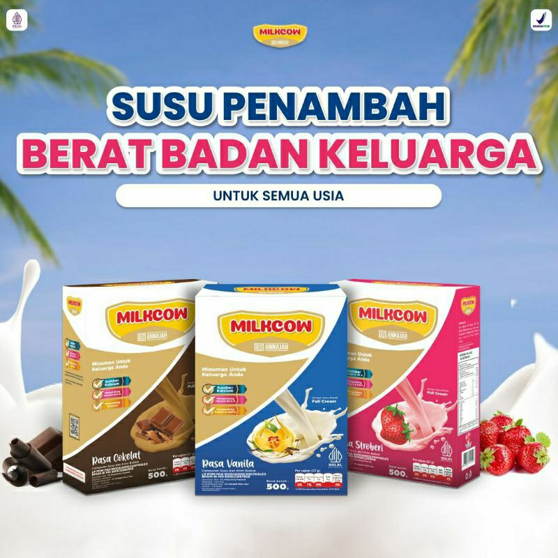 

Milkcow Susu Sapi Protein Penggemuk Badan Penambah Nafsu Makan Anak Remaja Original BPOM 500 Gram
