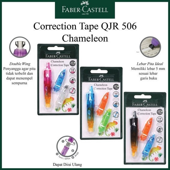 

Correction Tape Faber Castell QJR Chameleon 2 Refill KODE S4V3