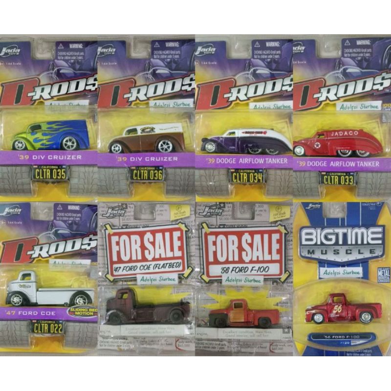 jada toys D-rod$ d-rods wave 2 3 11 '39 div cruizer '39 dodge airflow tanker '47 ford coe sliding be