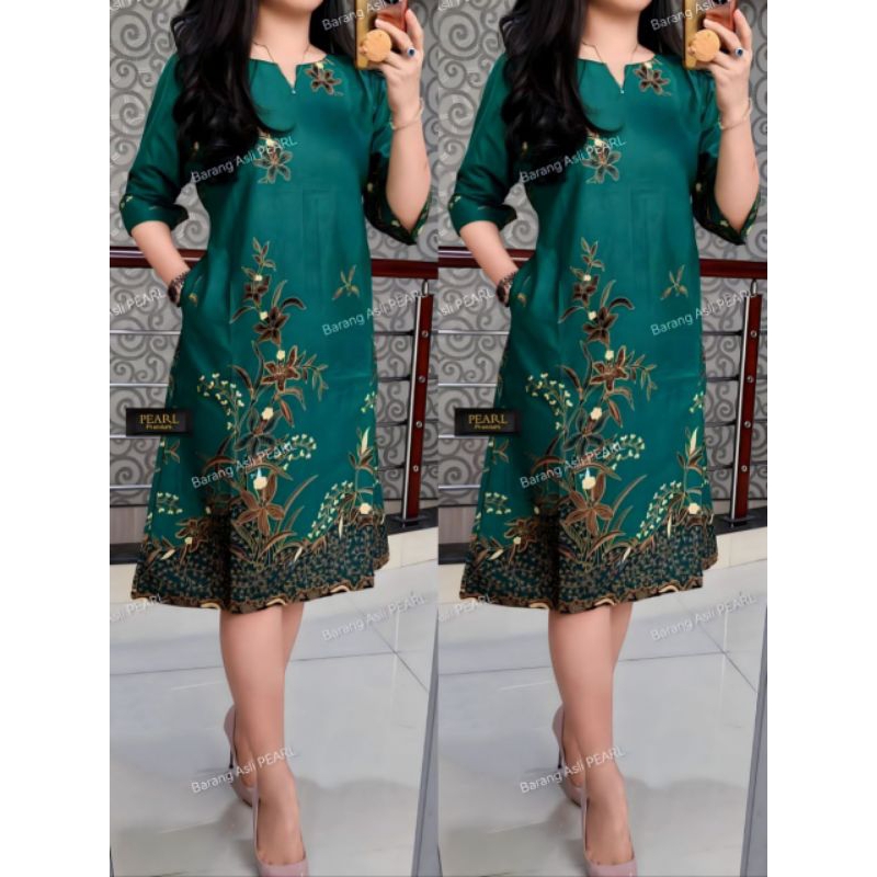 Dress Batik Jumbo Terbaru - Atasan Batik Wanita Kekinian