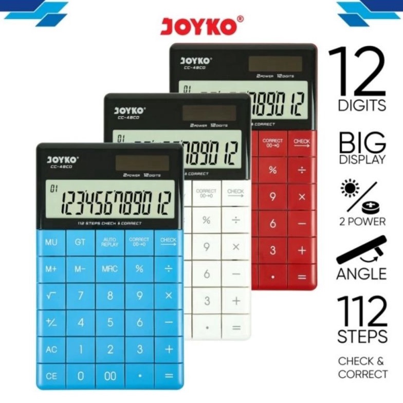 

UNIK JOYKO CC48CO Check Correct Calculator Kalkulator Bisa Cek Ulang CC48CO