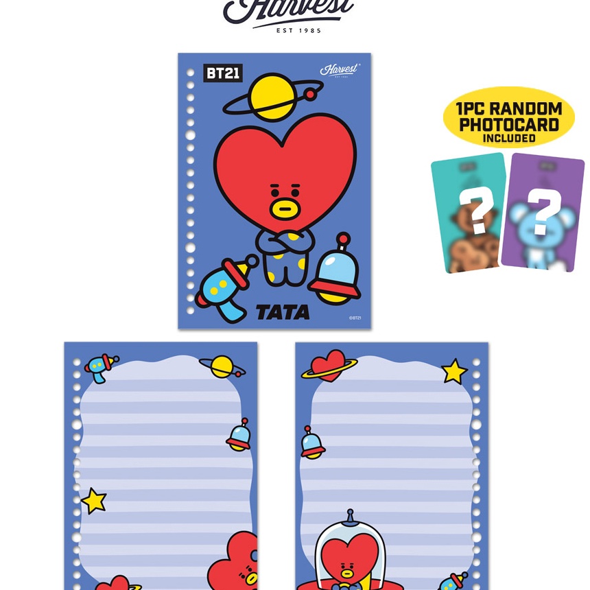 

Khusus Harvest BT21 Kertas Binder Loose Leaf TATA