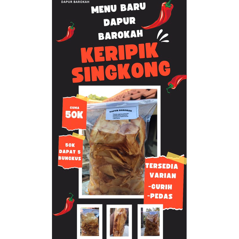 

Kripik Singkong Dapur barokah Varian Super Pedas Dan gurih Bikin Kalian Ketagihan