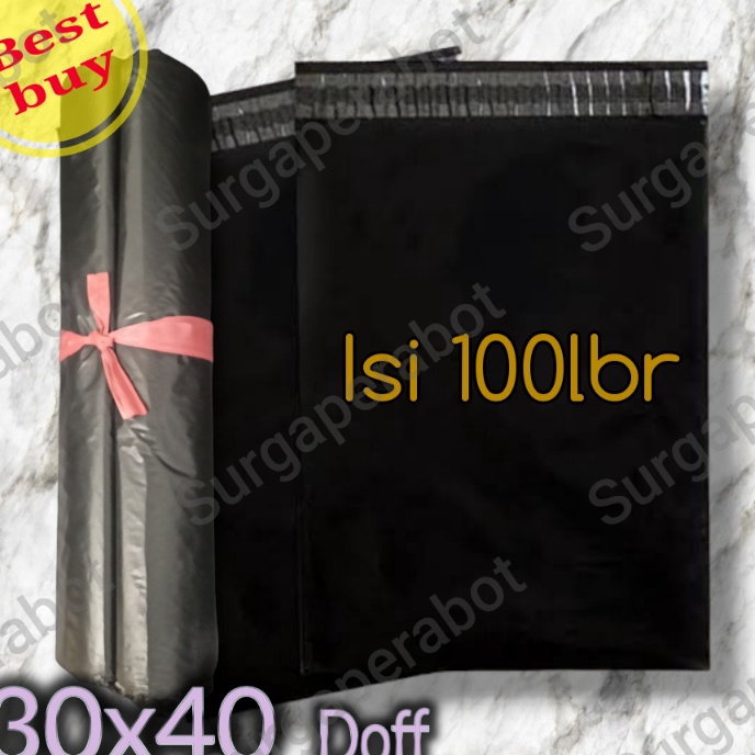 

KF7 Plastik Polymailer Hitam Doff 3x4 isi 1 Bungkus Packing Amplop Online Polimailer Ekonomis