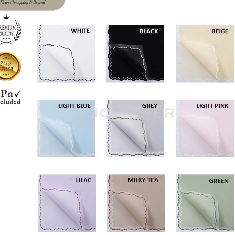 

Terbatas 2 LEMBAR Flower Wrapping Paper Varian List Cloud Awan Frame Transparan Kertas Buket Bunga Florist