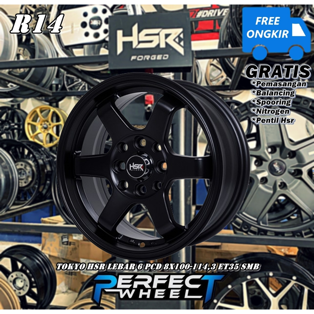 Hsr Wheel Tokyo Ring 14 Velg Mobil Racing Ayla,AirEv,Kijang LGX,Futura