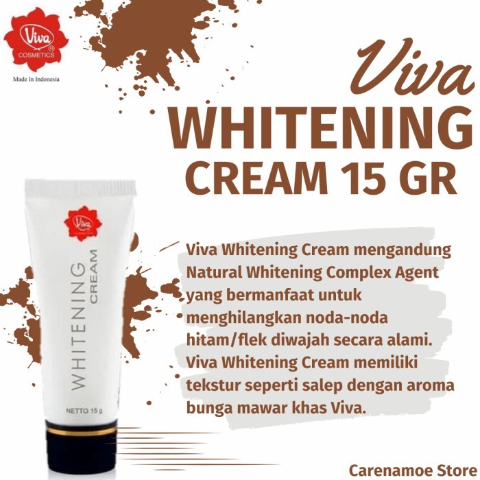 Viva Whitening Cream Penghilang Flek Hitam Membandel Bpom Cream Pemutih Wajah Glowing Cepat Salep Kr