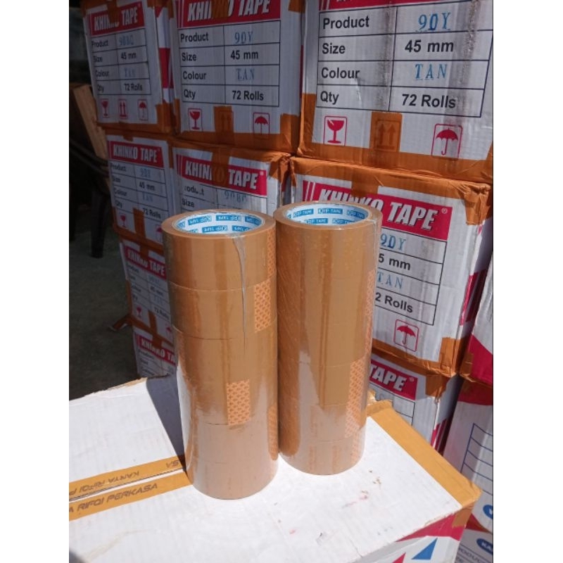 

Lakban coklat tape 90 yard lebar 45mm