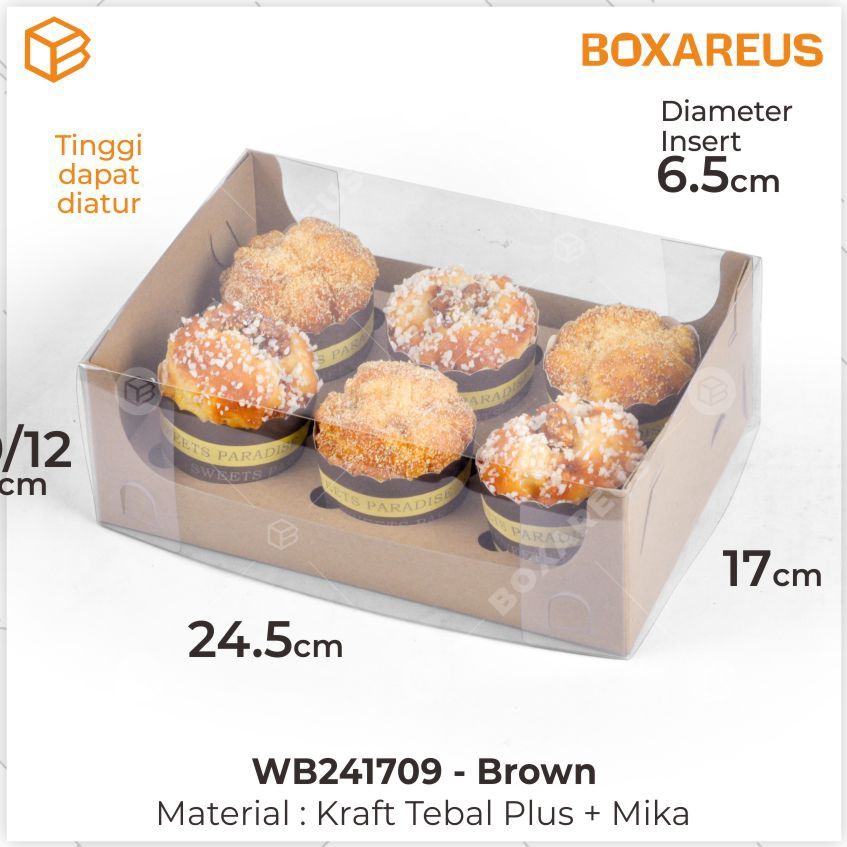 

Khusus BOX CUPCAKE ISI 6 Packaging Muffin Kotak Bolu Kue Roti WB24179 1 pcs