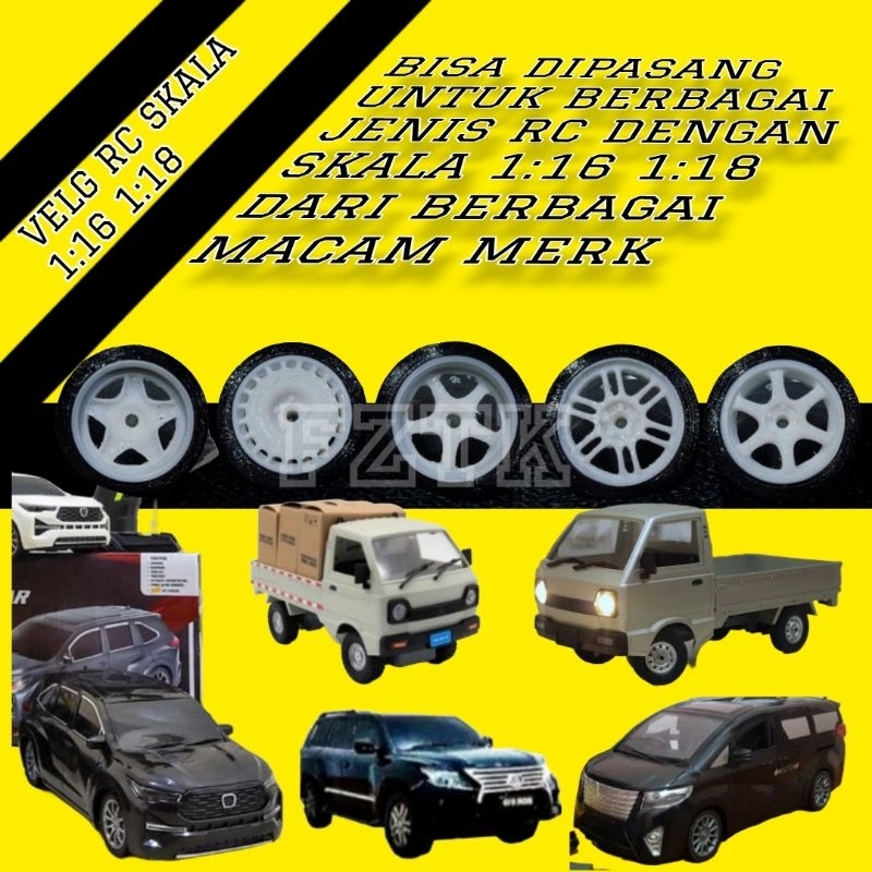 VELG UNTUK RC CXD D12 MINI D12 1:16 ATAU CLONE, RC PICKUP, RC LEXUS, RC INNOVA DLL SKALA 1:16 1:18 M