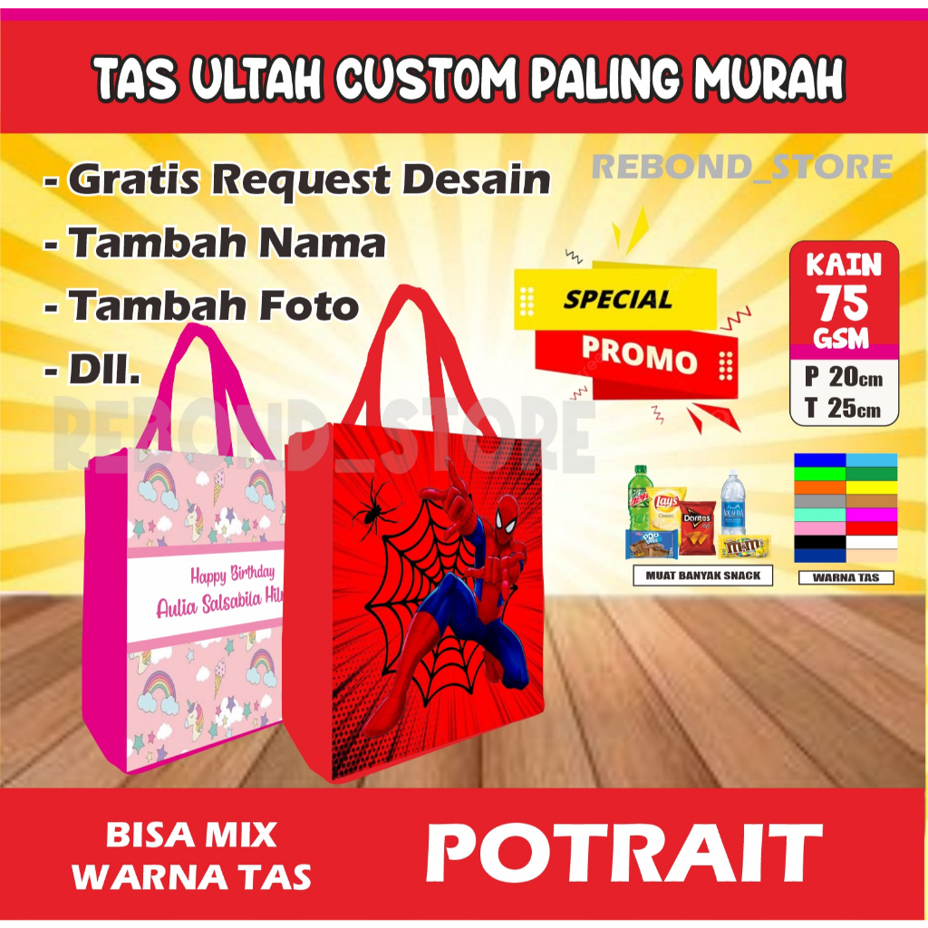 

Tas Ultah/ Tas Ulang Tahun Anak/ Tas Ultah Promo/ Tas Ultah Murah/ Goodie bag Murah/Model Potrait