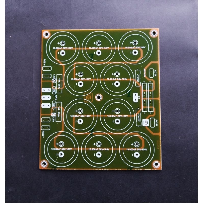 PCB PSU 10 Elco Class AB dan B Power Amplifier.