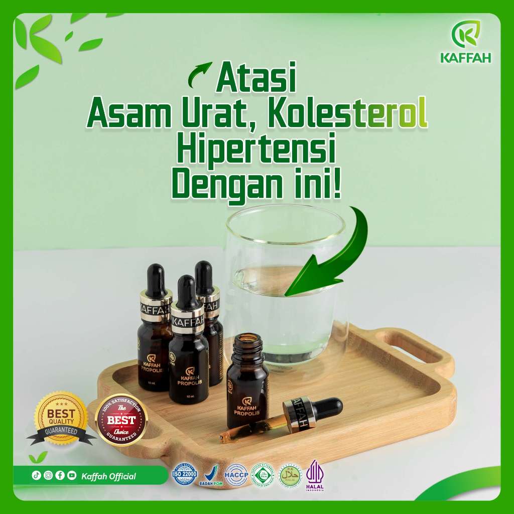 

Propolis Kaffah Obat Herbal Atasi Kolesterol Hipertensi Asam Urat bisa dicampur kopi hangat