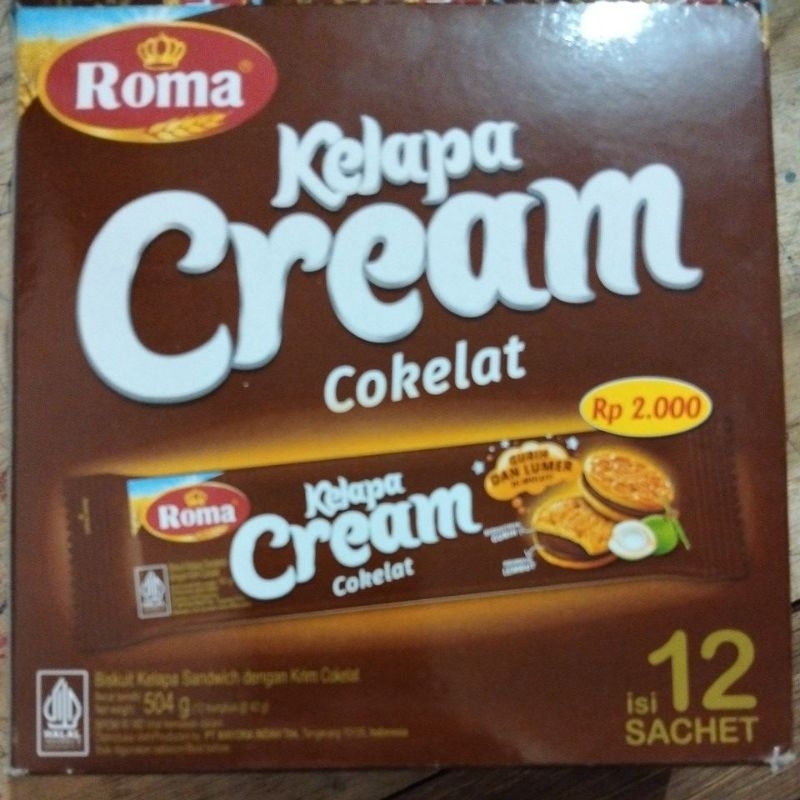 

ROMA KELAPA CREAM COKELAT 12PCS/BOX/40g