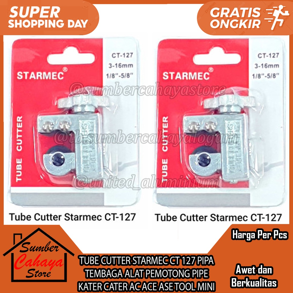TUBE CUTTER STARMEC CT 127 3-16 MM 1/8"-5/8" PIPA TEMBAGA TUBING ALAT PEMOTONG POTONG PIPE ALUMUNIUM