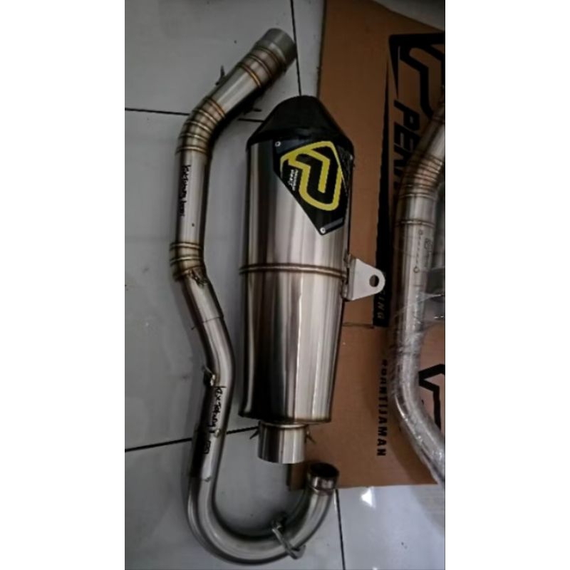 Knalpot Pekajaman Muffler Original Jogja KLX Dtracker CRF Supermoto Silincer Besar Stainless Carbon 