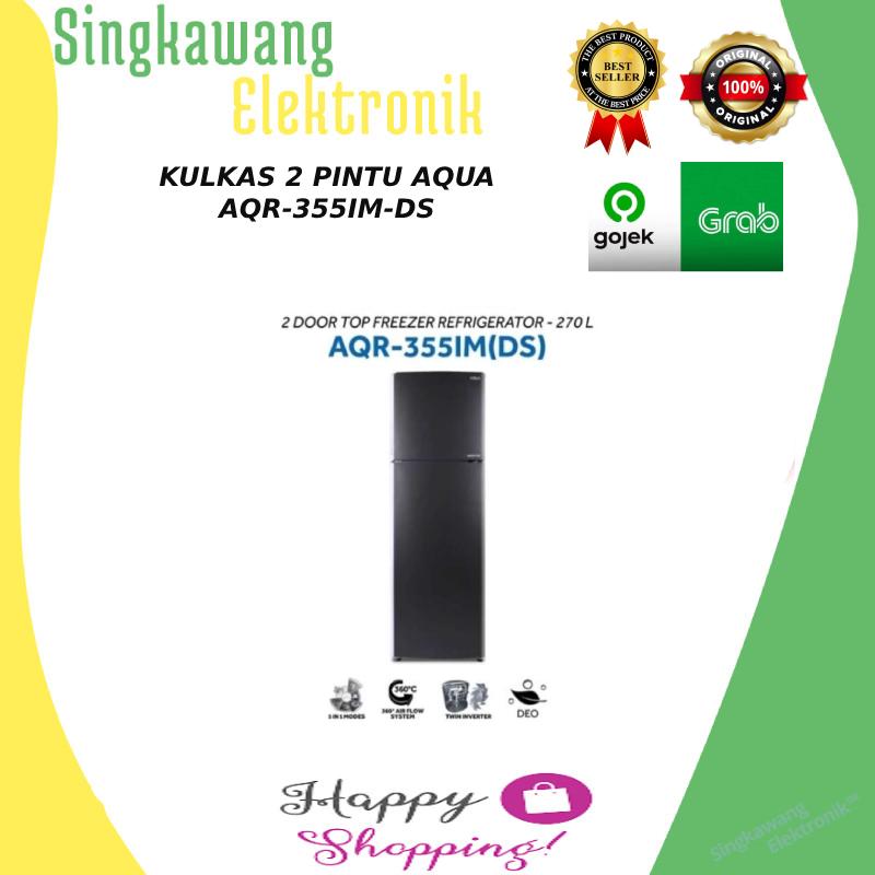 KULKAS 2 PINTU AQUA AQR-355IM-DS