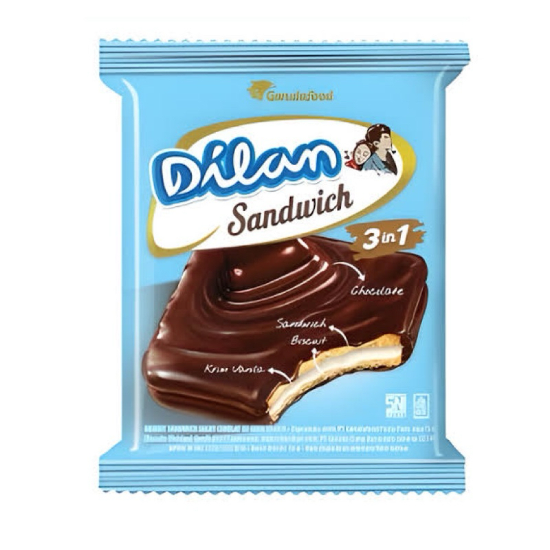 

DILAN SANDWICH 3 IN 1 | 1 RENCENG ISI 10 BUNGKUS | COKELAT DILAN | DILAN GARUDA FOOD