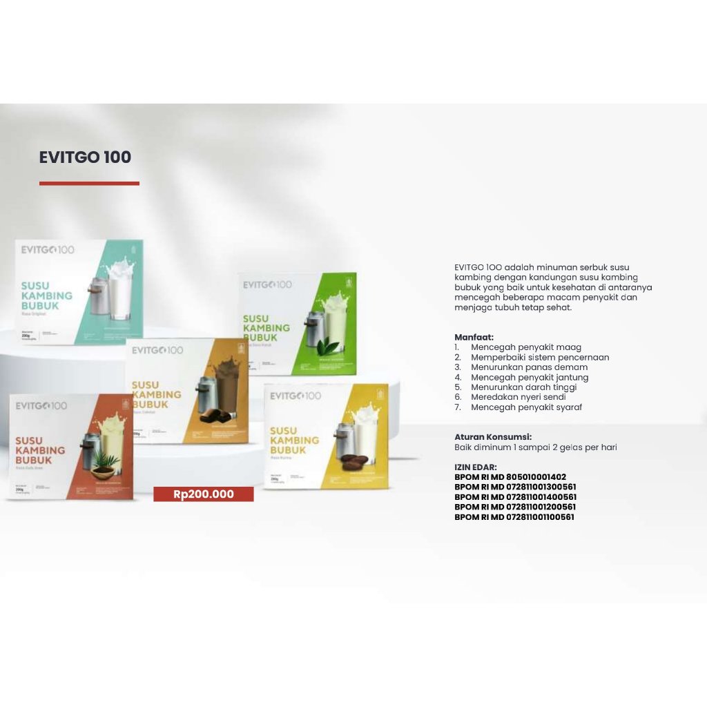 EVITGO 100 susu kambing bubuk