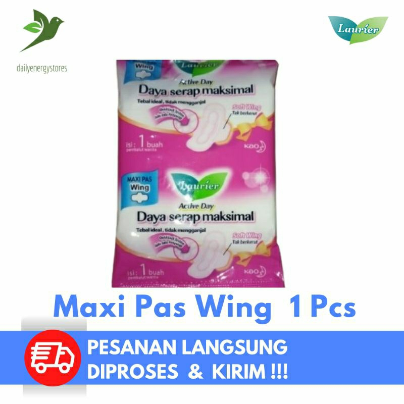 Pembalut Laurier MAXI PAS WING 1 PCS (KEMASAN SACHET)