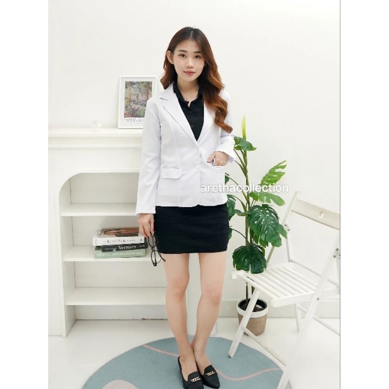 BLAZER PUTIH/BLAZER KERJA WANITA/KANTORAN