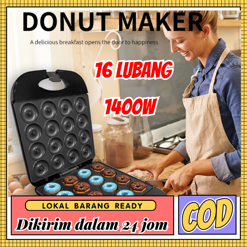 [PROMO PAYDAY] Pero Donut Maker / Cetakan Donat LISTRIK / Cetakan Donut Praktis Anti Lengket
