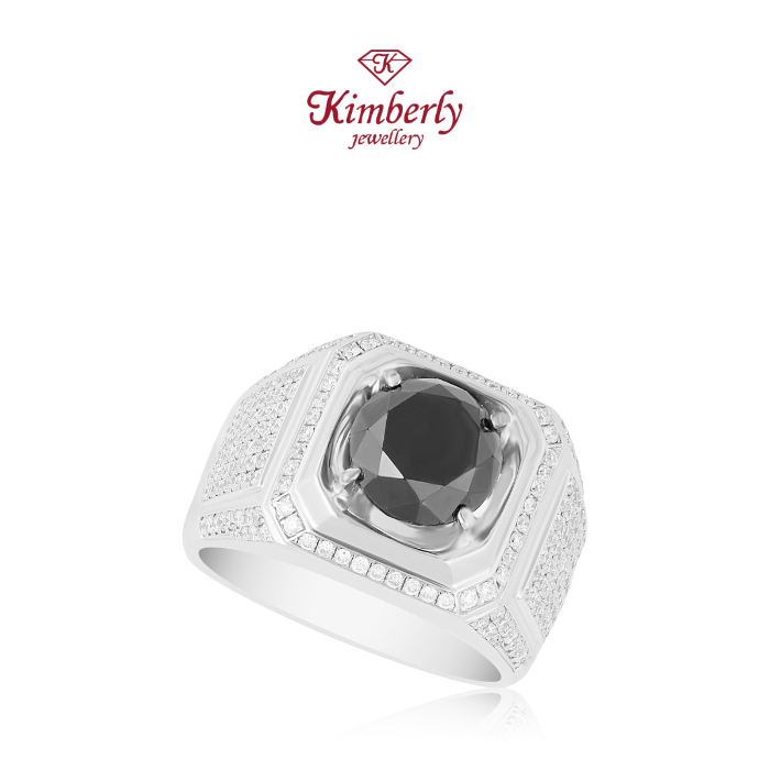 Cincin Berlian Pria Batu Black Diamond KMR1093254 - Kimberly Jewellery