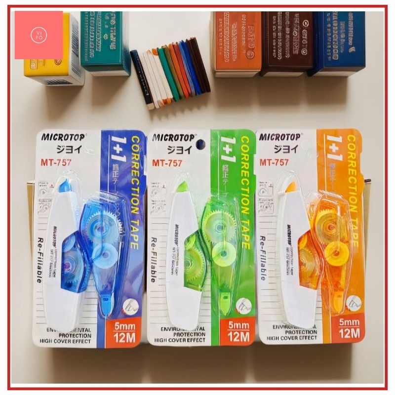 

Vifo Correction Tape Microtop Pita Koreksi Tip X Kertas 12 M Plus 1 Refill