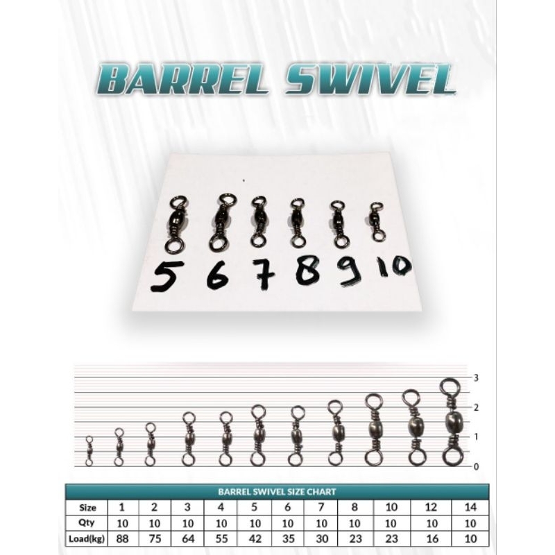Kilikili pancing barrel swivel