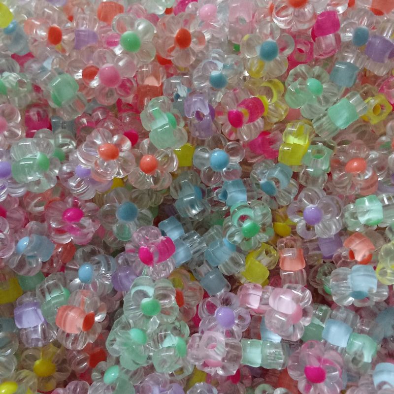 19 gram manik akrilik bunga bening isi