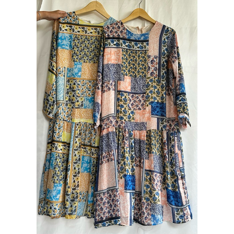 midi dress/tunik motif bunga